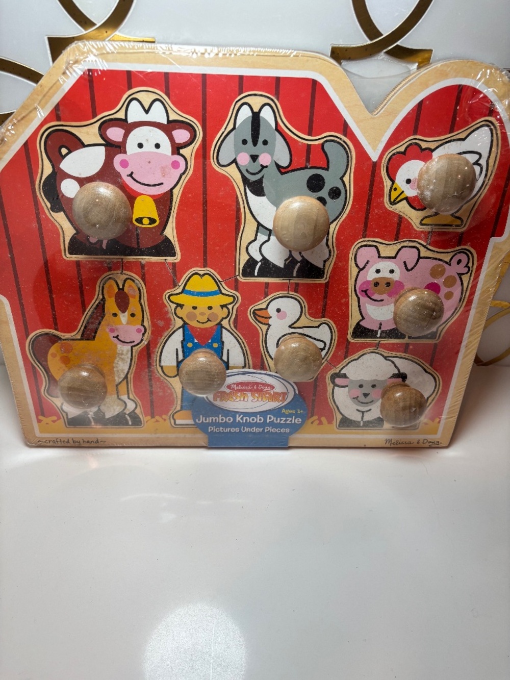 Farm Animals Jumbo Knob Puzzle (8pc): Fine Motor Skill Toy for Kids